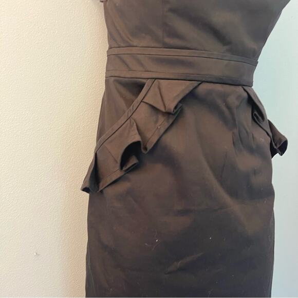 Strapless Mini black dress with pockets - J Crew built in bra Sz 4 - Picture 2 of 7